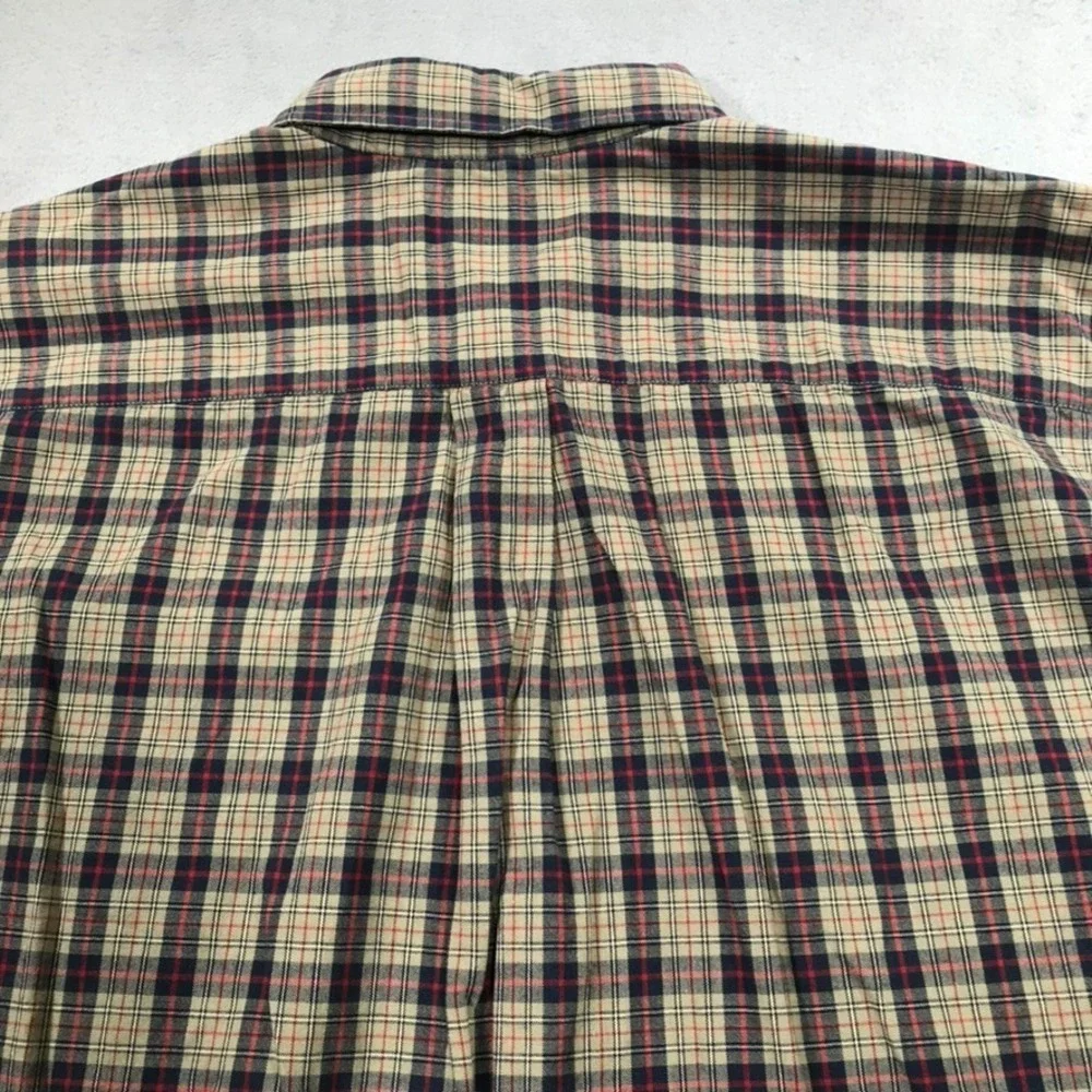 J. Crew Mens XL Plaid Button Down Long Sleeve Shirt Preppy Multicolor Cotton